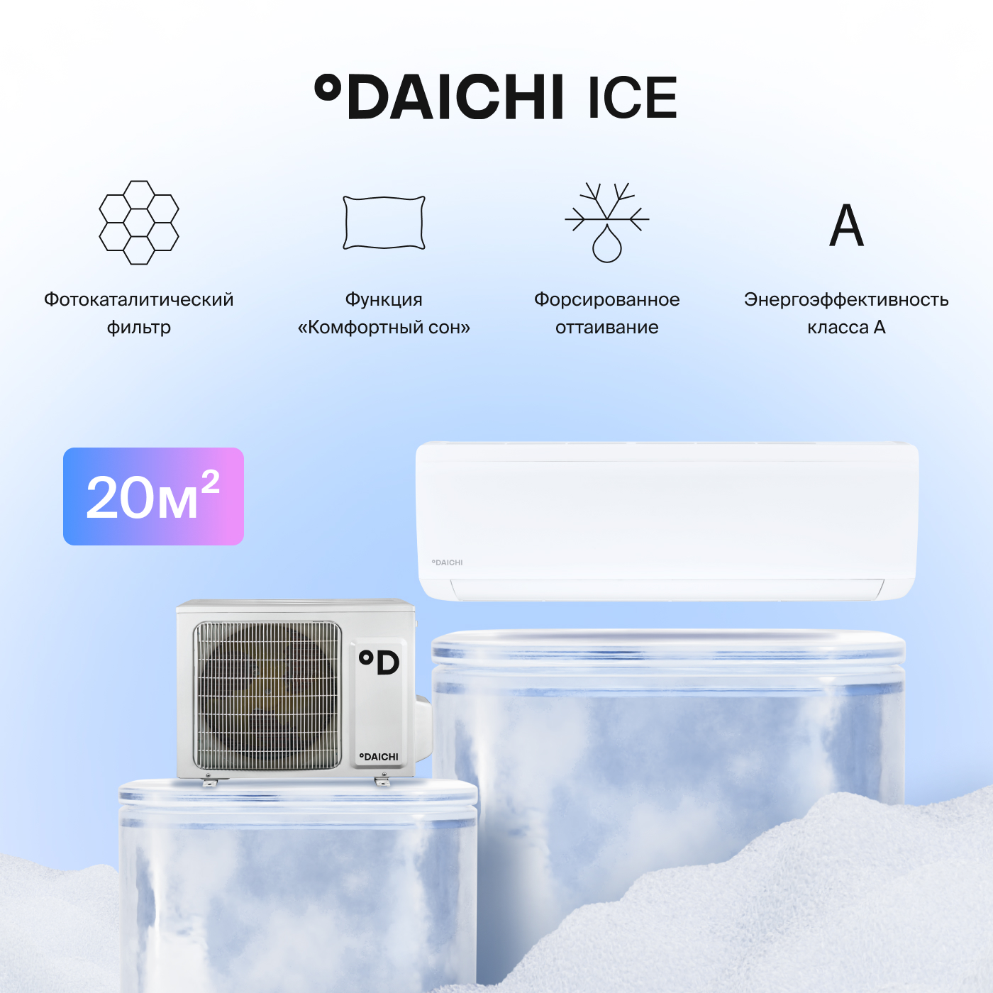 Настенная сплит-система Daichi Ice ICE20AVQ1-1/ICE20FV1-1